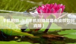 手机拍摄app（手机拍摄屏幕有波纹如何消除）