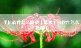 手机软件怎么隐藏（苹果手机软件怎么隐藏）