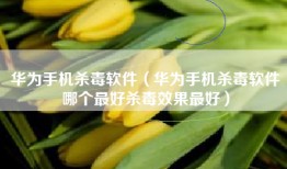 华为手机杀毒软件（华为手机杀毒软件哪个最好杀毒效果最好）