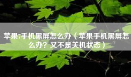 苹果7手机黑屏怎么办（苹果手机黑屏怎么办？又不是关机状态）