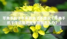 苹果手机千牛来消息了不提示（苹果手机千牛信息老是不提醒怎么办？）