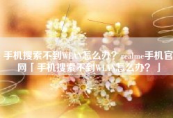 手机搜索不到WLAN怎么办？realme手机官网「手机搜索不到WLAN怎么办？」