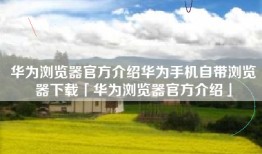 华为浏览器官方介绍华为手机自带浏览器下载「华为浏览器官方介绍」
