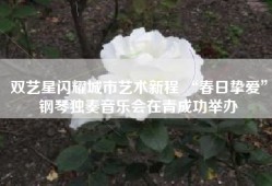 双艺星闪耀城市艺术新程 “春日挚爱”钢琴独奏音乐会在青成功举办