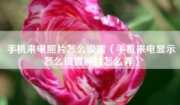 手机来电照片怎么设置（手机来电显示怎么设置照片怎么弄）