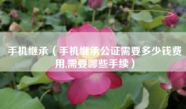 手机继承（手机继承公证需要多少钱费用,需要哪些手续）