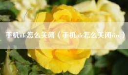 手机nfc怎么关闭（手机nfc怎么关闭vivo）