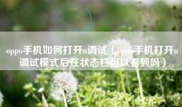 oppo手机如何打开u调试（oppo手机打开u调试模式后在状态栏可以看到吗）