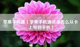 苹果手机通（苹果手机通讯录怎么从卡上导到手机）