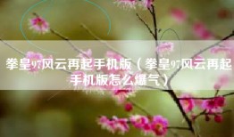 拳皇97风云再起手机版（拳皇97风云再起手机版怎么爆气）