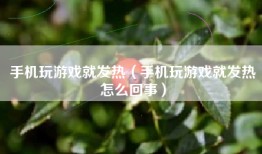 手机玩游戏就发热（手机玩游戏就发热怎么回事）