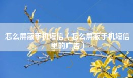 怎么屏蔽手机短信（怎么屏蔽手机短信里的广告）