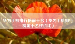 华为手机排行榜前十名（华为手机排行榜前十名性价比）
