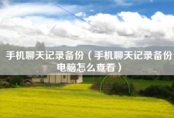 手机聊天记录备份（手机聊天记录备份电脑怎么查看）