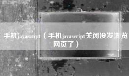 手机javascript（手机javascript关闭没发浏览网页了）