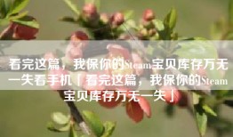 看完这篇，我保你的Steam宝贝库存万无一失看手机「看完这篇，我保你的Steam宝贝库存万无一失」