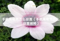 手机来电秀怎么设置（手机来电秀怎么设置视频）