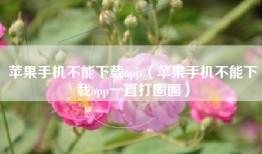 苹果手机不能下载app（苹果手机不能下载app一直打圈圈）