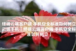终端云端客户端 手机安全标准如何树立云端手机「终端云端客户端 手机安全标准如何树立」