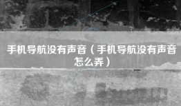 手机导航没有声音（手机导航没有声音怎么弄）