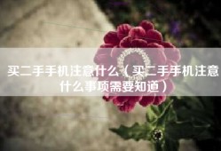 买二手手机注意什么（买二手手机注意什么事项需要知道）