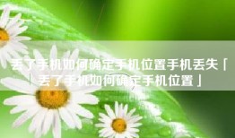 丢了手机如何确定手机位置手机丢失「丢了手机如何确定手机位置」