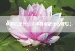 点手机是什么（手机点数什么意思）