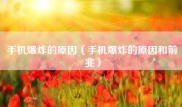 手机爆炸的原因（手机爆炸的原因和前兆）