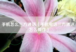 手机怎么三方通话（手机电话三方通话 怎么操作）