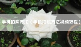 手机拍照方法（手机拍照方法视频教程）