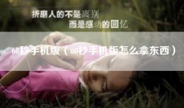 60秒手机版（60秒手机版怎么拿东西）