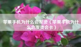 苹果手机为什么会发烫（苹果手机为什么会发烫会卡）