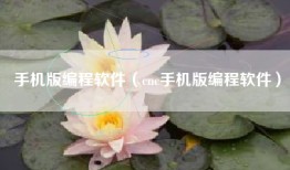 手机版编程软件（cnc手机版编程软件）