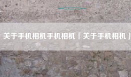 关于手机相机手机相机「关于手机相机」