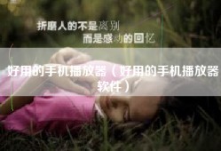 好用的手机播放器（好用的手机播放器软件）