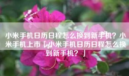 小米手机日历日程怎么换到新手机？小米手机上市「小米手机日历日程怎么换到新手机？」