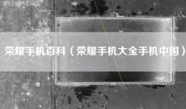 荣耀手机百科（荣耀手机大全手机中国）