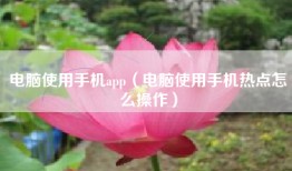 电脑使用手机app（电脑使用手机热点怎么操作）