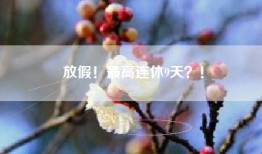 放假！最高连休9天？！