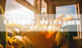 苹果手机电话卡（苹果手机电话卡无服务怎么回事）
