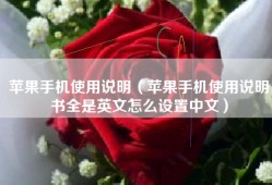 苹果手机使用说明（苹果手机使用说明书全是英文怎么设置中文）