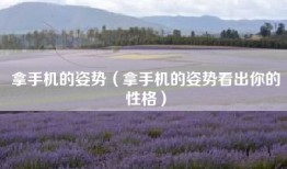 拿手机的姿势（拿手机的姿势看出你的性格）