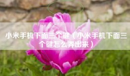 小米手机下面三个键（小米手机下面三个键怎么弄出来）
