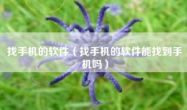 找手机的软件（找手机的软件能找到手机吗）