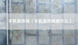 手机菜市场（手机菜市场是什么）