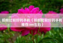 拍照比较好的手机（拍照比较好的手机推荐2000左右）