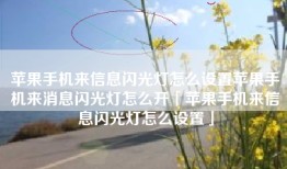 苹果手机来信息闪光灯怎么设置苹果手机来消息闪光灯怎么开「苹果手机来信息闪光灯怎么设置」