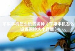 苹果手机怎么设置闹钟（苹果手机怎么设置闹钟大小音量）