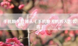手机聊天机器人（手机聊天机器人怎么弄）