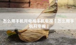 怎么用手机开电视手机电视「怎么用手机开电视」